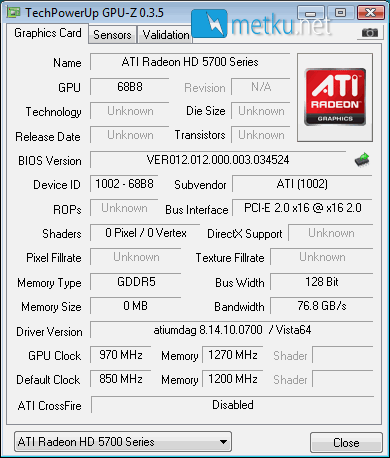 HIS HD5770 1 GB Graphics Card
