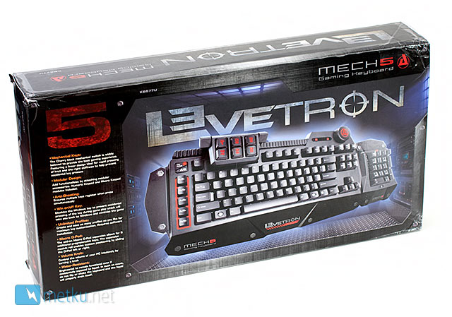 AZIO Levetron Mech5 Gaming Keyboard - Futuristic design for futuristic gamers