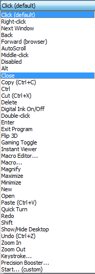 Selectable functions