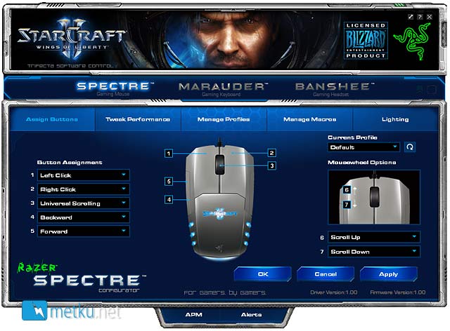 Razer Spectre Gaming Mouse - Gaming mouse with a StarCraft II Theme