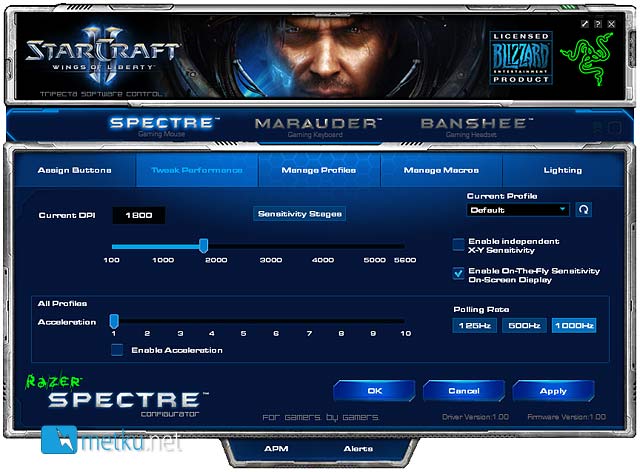 Razer Spectre Gaming Mouse - Gaming mouse with a StarCraft II Theme