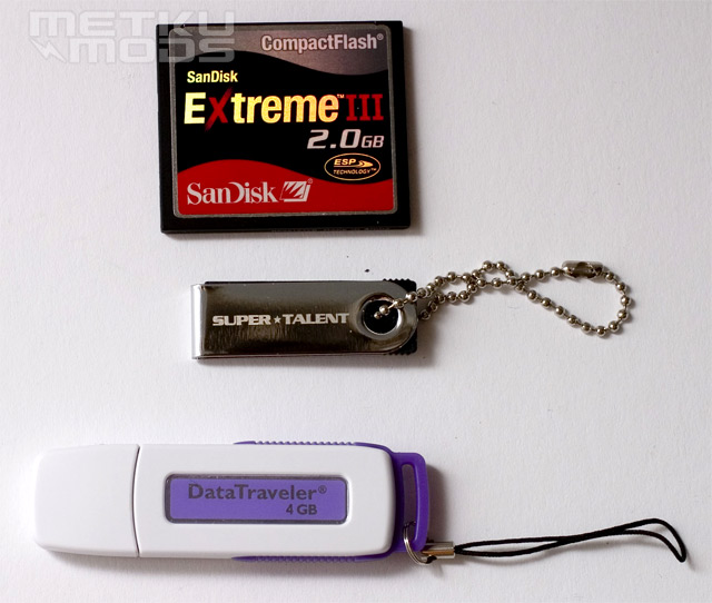Sandisk Extreme III, Super Talent Pico and Kinston DataTraveller